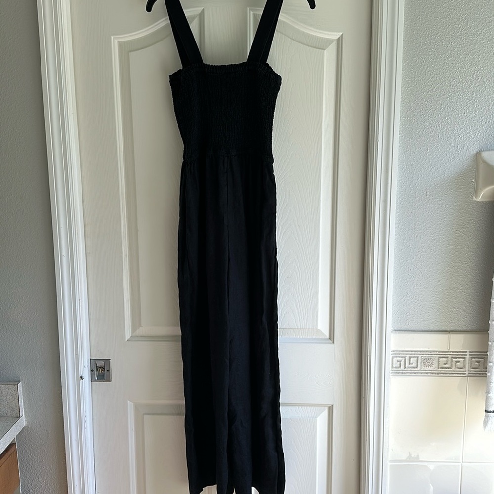 Black Linen Romper